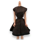 Barbie Dress Black FLORAL Pattern OOAK Clone Maddie Mod 1960s Vintage Handmade