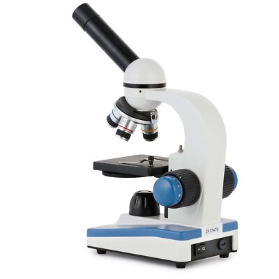 AmScope 40X-1000X Portable Student Compound Microscope All-Metal + Optical Lens 