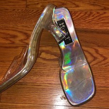 Mudd Y2K Vintage 90s Clear Platform Heel Iridescent Size 10M