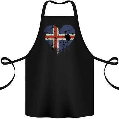 Love Iceland Flag Icelander Day Football Cotton Apron 100% Organic