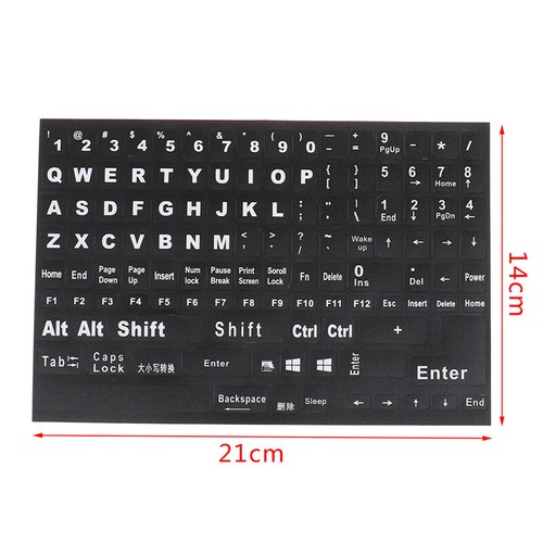 English Full Keyboard Frosted Transparent Keyboard Stickers Computer Noteb,$i AT - Picture 3 of 15