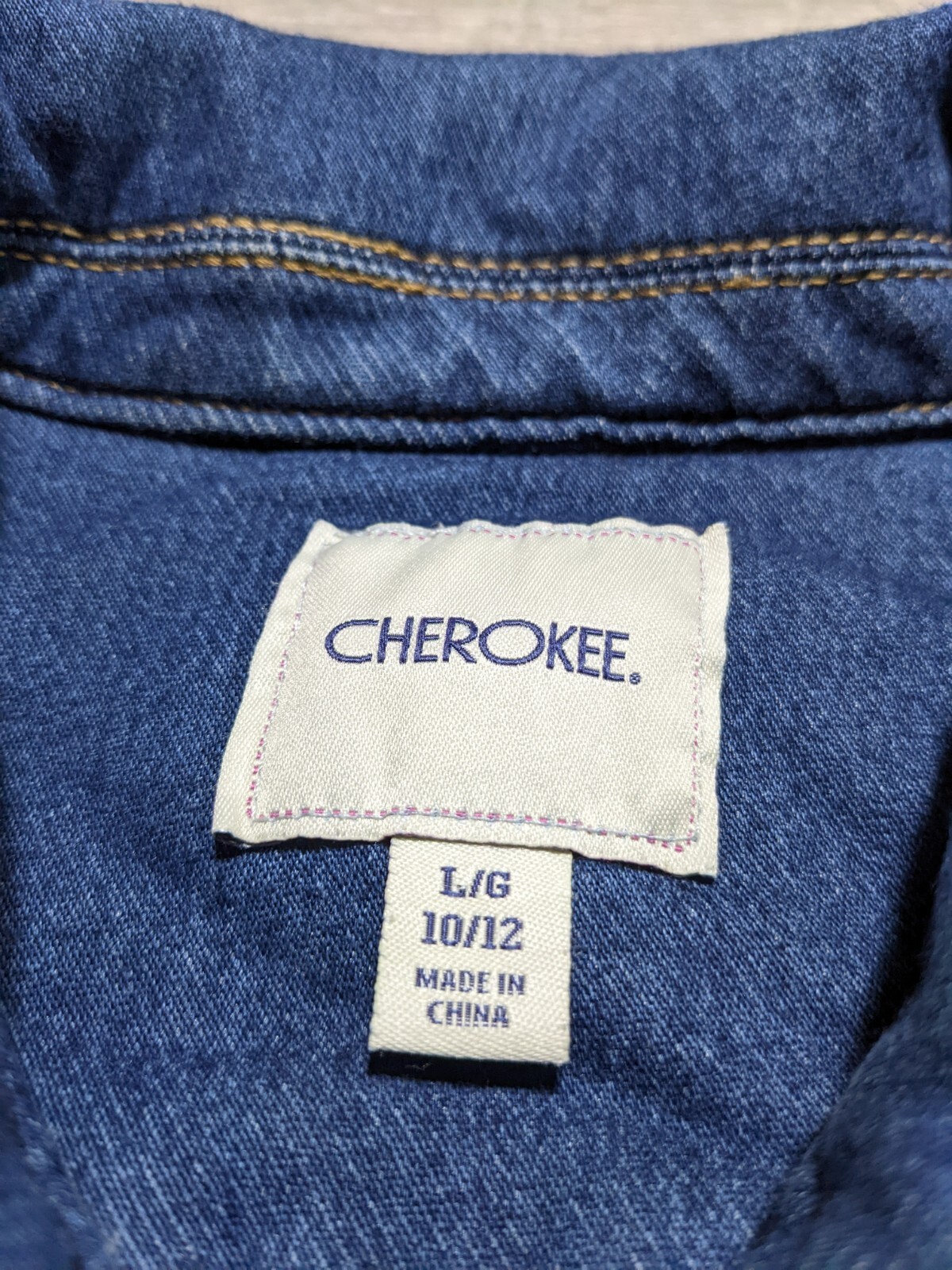 Cherokee Jacket Girls Large 10-12 Soft Denim Cotton/Rayon Jean Kids image 3