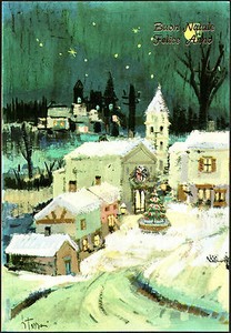 Paesaggio Immagini Natalizie Vintage.Cartolina Vintage Buon Natale Felice Anno Paesaggio Neve 1960 Tessari Ebay
