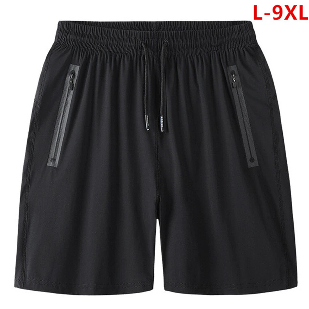 Men Ice Silk Shorts Athletic Sport Workout Casual Fitness Oversized Short Pants