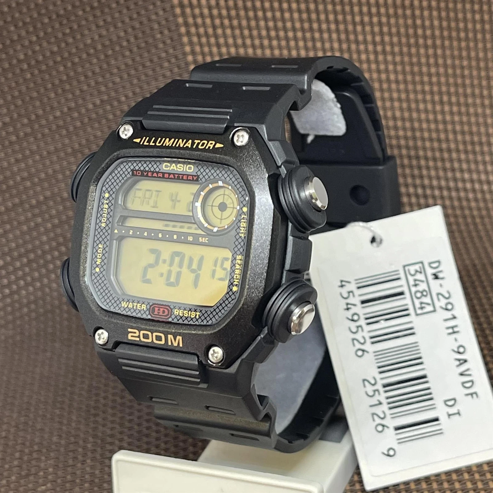 Casio DW-291H-9A Youth Illuminator World Time Digital Men's Black Sporty Watch - Picture 2 of 11