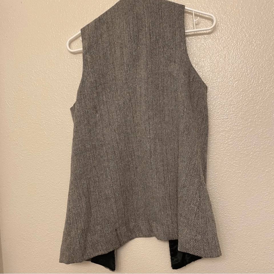 Chaleco Chicos Adornado Tachonado Cuentas Espiga Tweed Mezcla Lana Gris 0/S/4 Foto 2 de 4