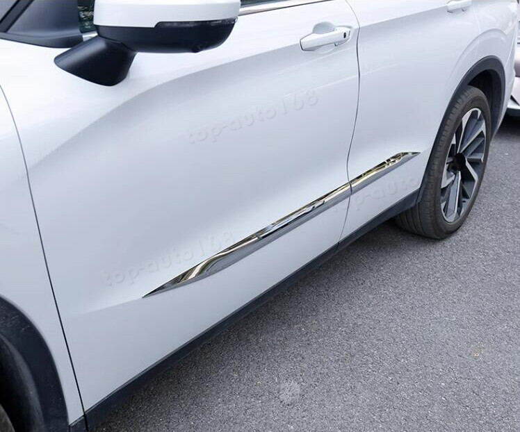 Chrome ABS Body Side Door Molding Covers For 2022-2025 Mitsubishi Outlander - Easy No-Drill Install