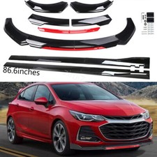 Blackred Front Bumper Lip Spoiler Splitter For Chevrolet Cruzeside Skirts