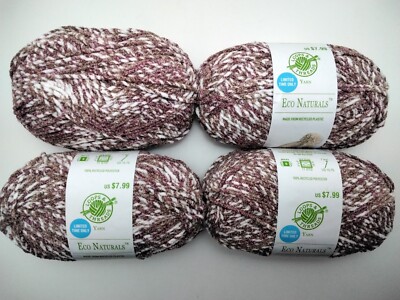 Loops & Threads Eco Naturals Yarn 4-Skeins, 5.29oz, 5-Bulky, Polyester CRANBERRY
