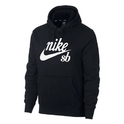Nike SB Skate Hoodie Mens CW4383-010 Black White Pullover Hoody Size L |  eBay