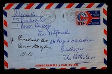 1965 Aerogramme to Netherlands - L22747
