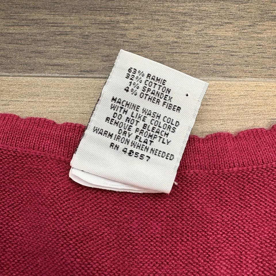 De colección Y2K Ellemenno Mujer Borgoña Borde Festoneado Cuello Cuadrado Frontal Arco Tanque Talla L Foto 4 de 4