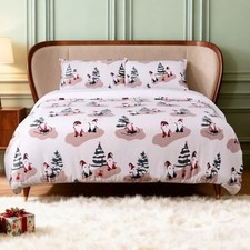 Luxury Christmas Flannel Duvet Cover Set, Soft  Queen Christmas Santa Claus