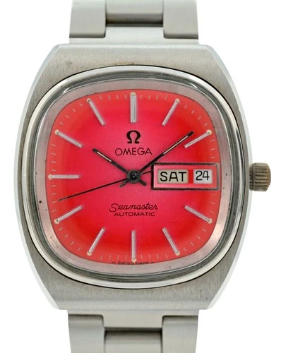 Omega 36mm Men's Vintage Seamaster TV Case Pink/ Red Dial 1020 Watch- 166.0213!