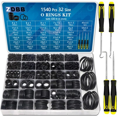 #ad #ad Zdbb 32 Size 1540 Pcs O Rings Assortment Kit Metric Nitrile Rubber Ori $30.39