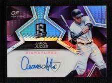 2017 Panini Chronicles Spectra Signatures Neon Pink 12/35 Aaron Judge Auto uk2