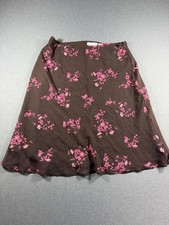 Vintage Skirt Womens Size 12 Y2K 90s Brown Pink Floral Forest Fairy Feminine