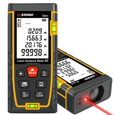 Digital Laser Distance Meter 50M Handheld Range Finder Area Volume MeasuringTool