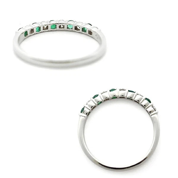 Кольцо Tiffany полукруглый изумруд бриллиант платина США 3,25 б/у - Изображение 3 из 4