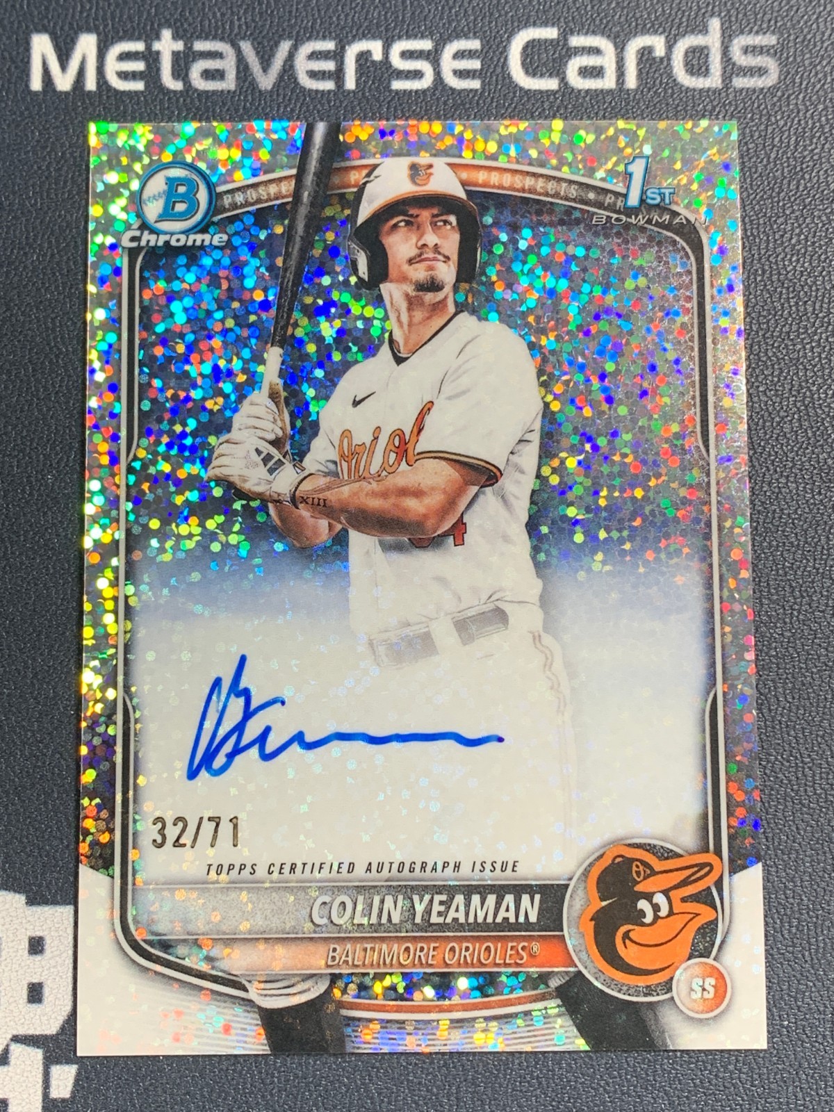 2025 Bowman Draft 1st Chrome Prospect Autograph Sparkle Colin Yeaman 32/71