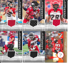 2016 Upper Deck CFL Calgary Stampeders set of 5 Jersey cards/1 High Gloss