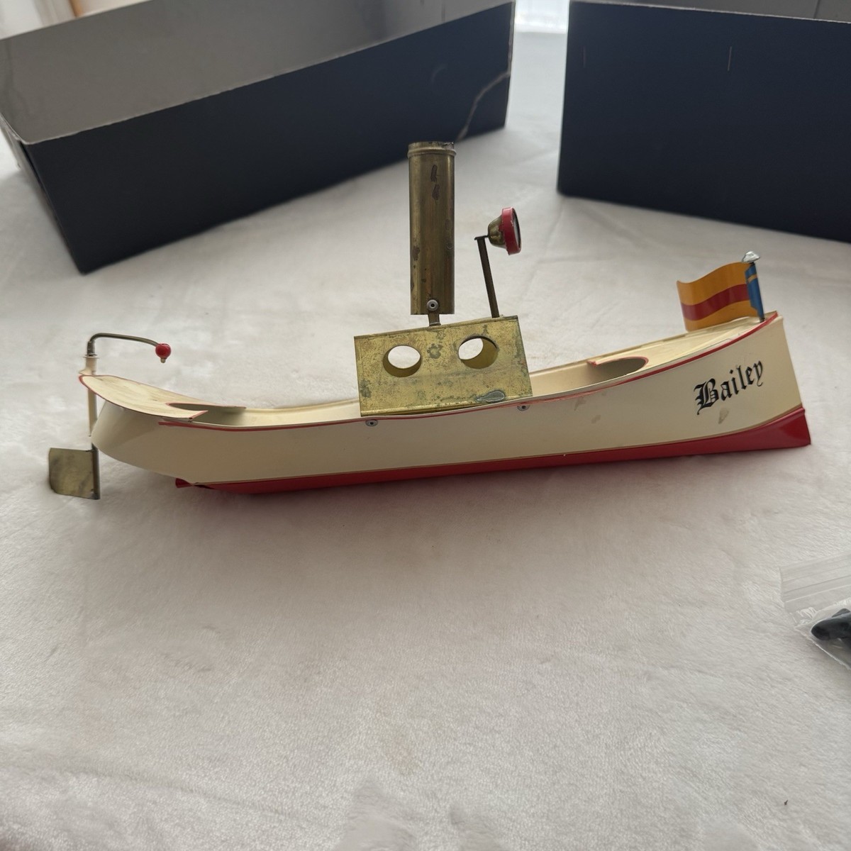 Vintage Tucher & Walther “Bailey” Pop Pop Steam Boat Tin Model