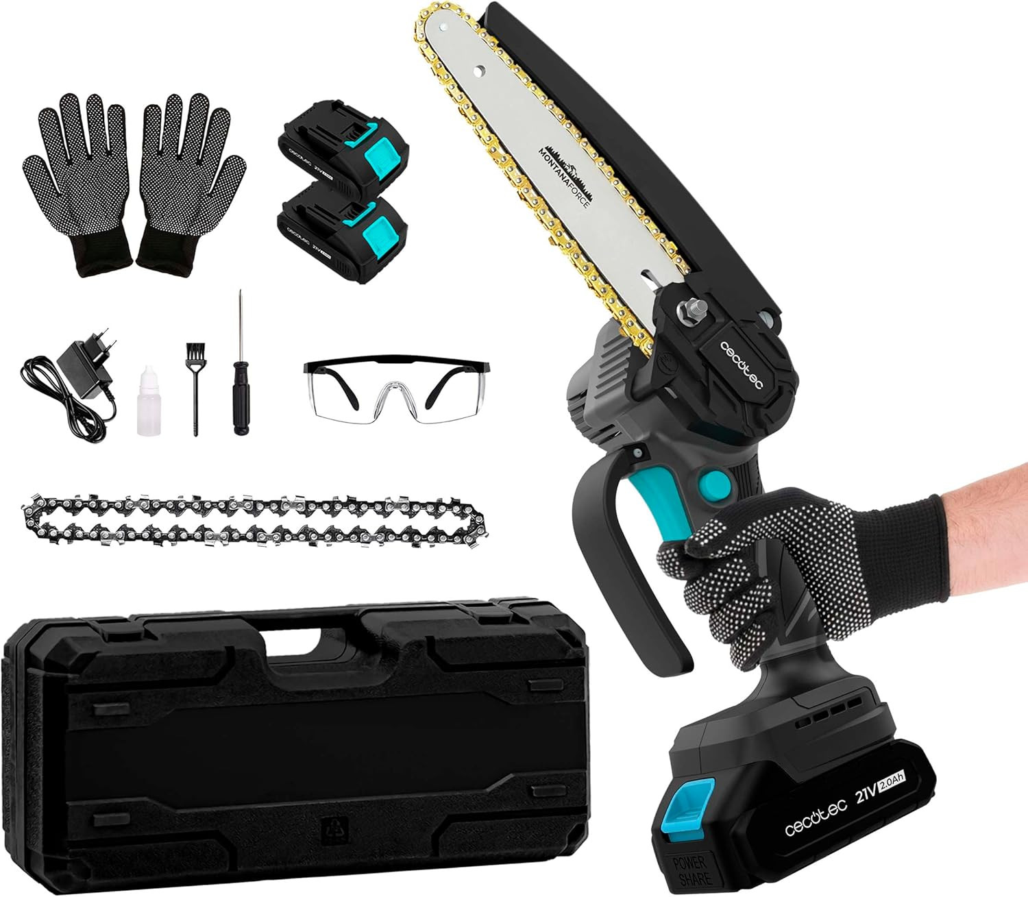Motosega Portatile MontanaForce 6000 Hand: Taglio Facile a Una Mano 21V