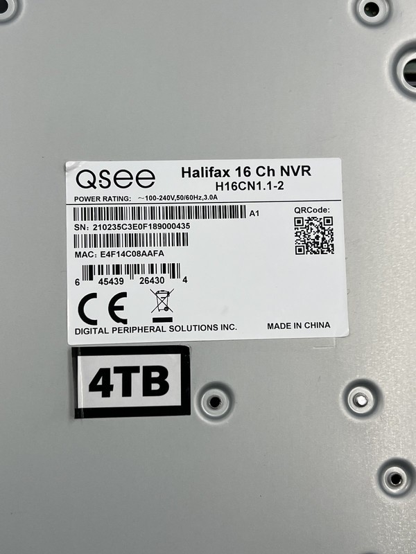 QSEE HALIFAX 4K ULTRA HD 16 CHANNEL IP SECURITY SYSTEM WITH 4TB HARD DRIVE - AS