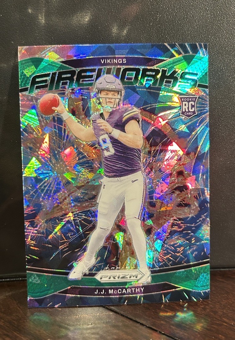 2024 Panini Prizm Fireworks J.J. McCarthy Rookie #18 Minnesota Vikings NFL RC