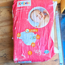 Kidgets Baby Disposable Diapers Jumbo Pack Size 1 48 Count, 8-14 lbs