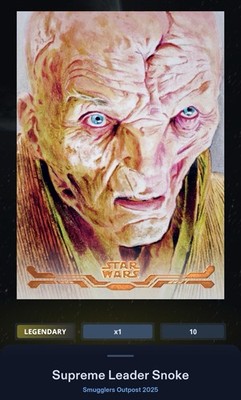 Supreme Leader Snoke - Art Orange 25cc Star Wars Card Trader Smugglers Outpost