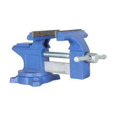 Heavy Duty 4-1/2" Bench Vise With Anvil Swivel Locking Base Table Top Clamp
