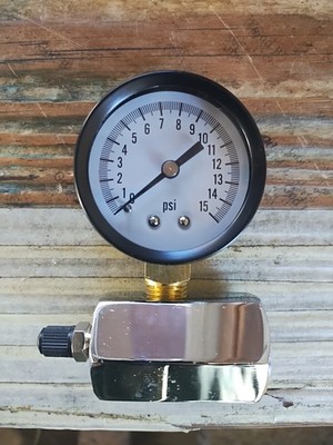 Danco 0 - 15 psi 1/10 Increment Compressed Air Test Gauge 94352