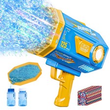 Deserthome Bubble Gun, 125 Holes Bubble Machine with Lights, Bubble Guns for ...