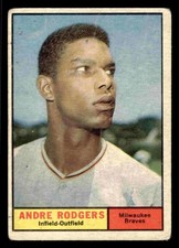 1961 Topps #183 Andre Rodgers - Milwaukee Braves (Low Grade)
