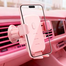 360  Rotation Car Phone Holder Air Vent Mount for iPhone Android Thick Case Pink