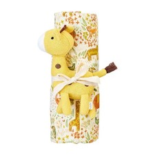 Mud Pie Safari swaddle set with Giraffe Rattle