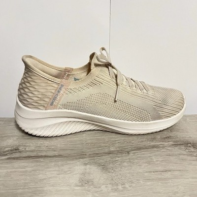 Skechers BOBS Sport Sparrow 2 Womens Beige Slip On Shoes Size 7 Walking