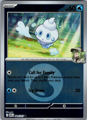 N's Vanillite (Energy Symbol Pattern) Reverse Holofoil 049/217 ME: Ascended H...