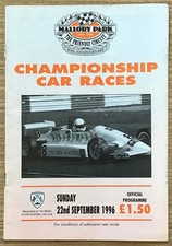 MALLORY PARK 22 Sep 1996 40th ANNIVERSARY CAR RACES BRSCC Official Programme