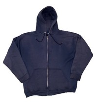 Vintage 1990s FADED HONORS Zip Up Hoodie Navy Blue Made in USA Size XL