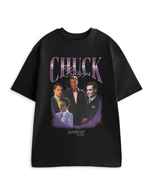 Gossip Girl Schwarz Chuck Bass Kurzärmeliges T-Shirt Frauen