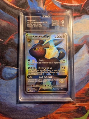 PSA POKEMON SUN & MOON HIDDEN FATES SV69 UMBREON GX SV69/SV94 TAG 9 MINT WOW