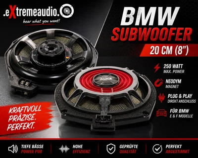 BMW Subwoofer 20 cm (8”) 250 Watt Neodym Tieftöner Plug & Play für BMW E & F  - Bild 1 von 4