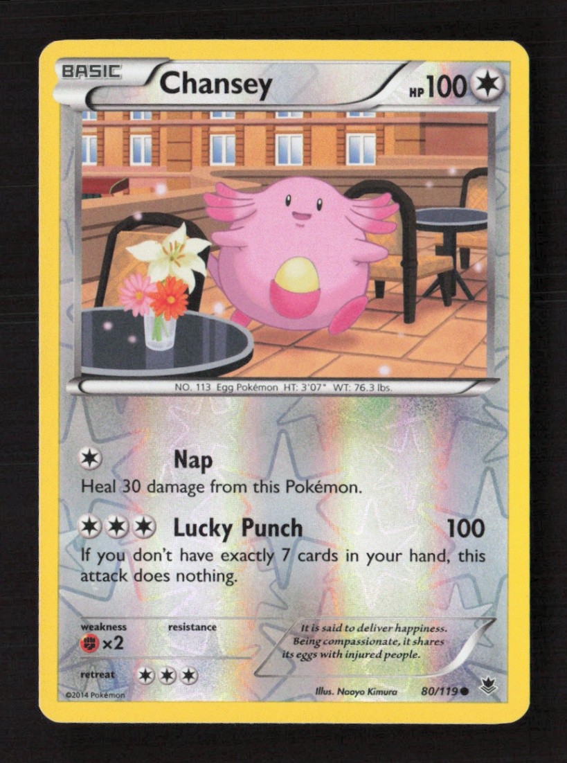 Chansey Common Reverse Holo XY - Phantom Forces 80/119 LP Pokémon TCG