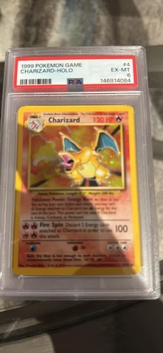 Base Set CHARIZARD HOLO RARE 1999 POKEMON GAME #4/102 PSA 6 MINT Card
