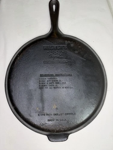 Wagner’s 1891 Original Cast Iron Cookware 11 1/4” Inch Skillet Griddle