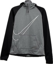 Nike Dri-fit Women  s Pullover Hoodie Black/Grey Combo Size Small EUC