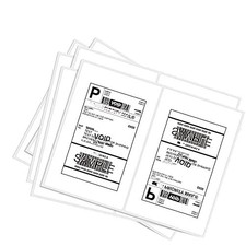 1000 Round Corner Shipping Labels, White, Half Sheet for Laser Inkjet