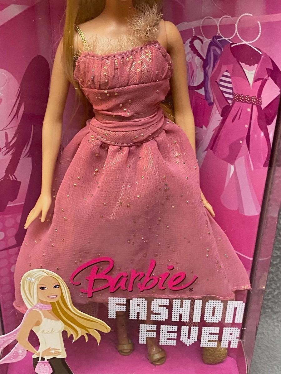 Barbie Fashion Fever Doll L3324 Blonde Hair Pink & Gold Dress
